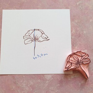 Peony Rubber Stamp for Cardmaking, Blossom Flower Stamp for ...