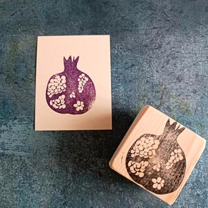 Stempel granaatappel voor journaling, fruitstempel voor receptendagboek, uniek ontwerp granaatappelstempel