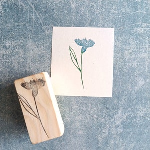 Blue cornflower rubber stamp for cardmaking, wild flower stationery, scrapbooking paper decor, shabby chic template, gift for teacher, image 9