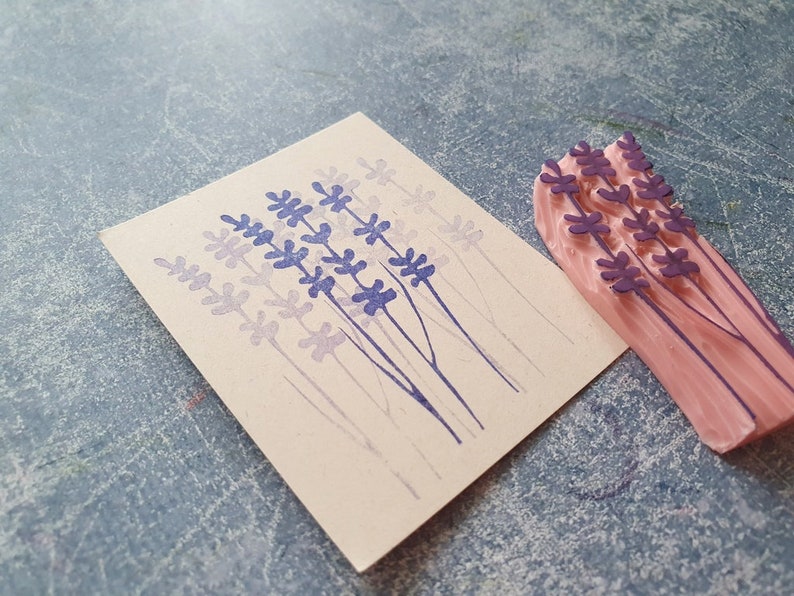 Lavender Rubber Stamp for Shabby Style Journal Lavender Plant Etsy