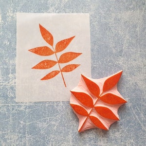 Tampon en caoutchouc en forme de feuille pour bullet journal, tampon artistique modifié, artisanat d'automne, papeterie d'automne faite main, journal de branche de brindille, plante de campagne, forêt