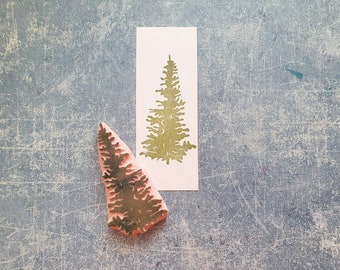 Tree rubber stamp  for Christmas card, cardmaking pine stamp, woodland theme xmass, forest plant stationery, botanical craft for kids