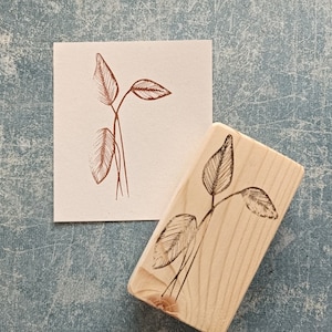 Timbre en caoutchouc de feuilles pour la fabrication de cartes, timbre de verdure de brindille, décor de branche rustique, papeterie nature, éphémères de plantes botaniques, fleur sauvage
