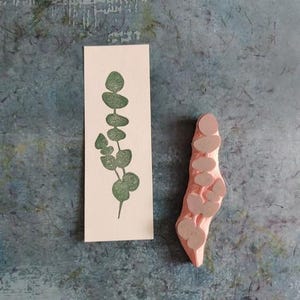 Tampon en caoutchouc de feuille d'eucalyptus pour le bullet journal, éphémères botaniques de brindille, décor de branche de pays, planificateur de vie, mariage boho, art de biologie