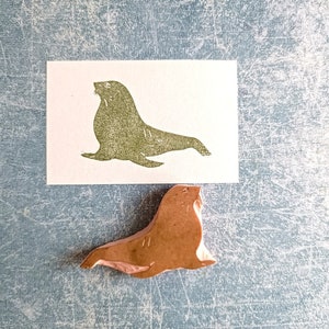 Sello de goma de sello de Groenlandia, estampado de animales oceánicos, regalo de naturalista, sello de vida marina, papelería de animales polares