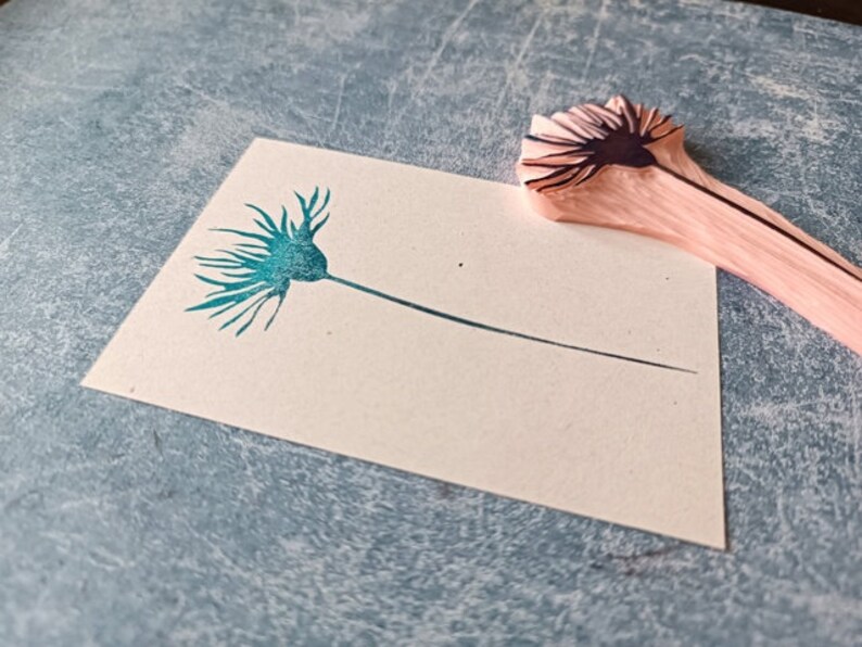 Cornflower stamp for scrapbooking, cardmaking floral supply, handmade embellishment tool image 2