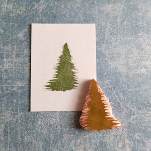 Boomrubberstempel om op papier te stempelen, kerstboomstempel voor december dagelijks, winterwensenkaart,