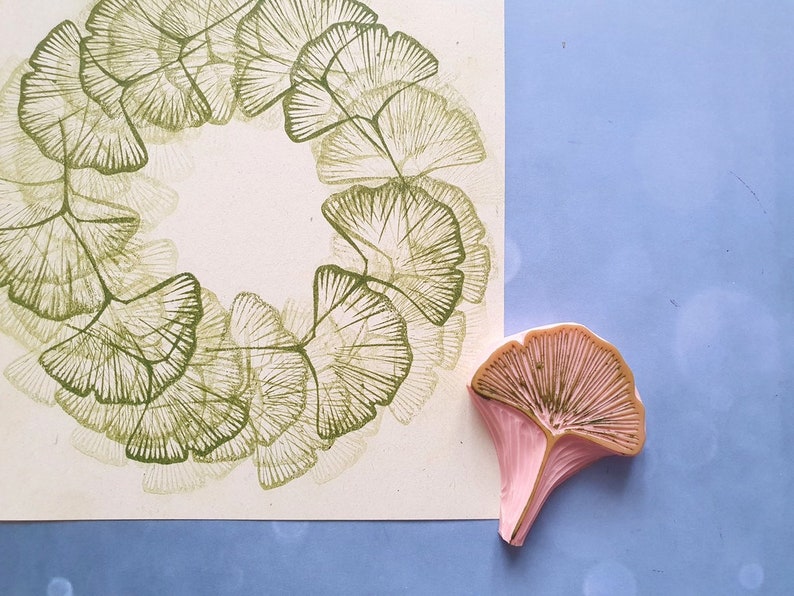 Ginkgo rubber stamp for daily journal, botanical stamp for paper lovers, image 8