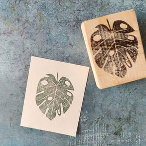 Timbro in gomma Monstera deliciosa per gli amanti delle piante, timbro botanico per scrapbooking, effimeri decorativi boho, stampa di diario giornaliero