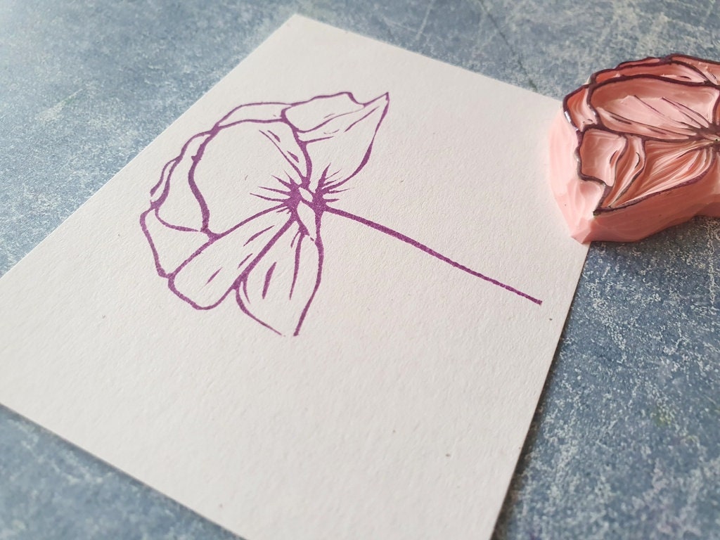 Peony Rubber Stamp for Boho Wedding Stationery, Elegant Ceremony Stamp ...