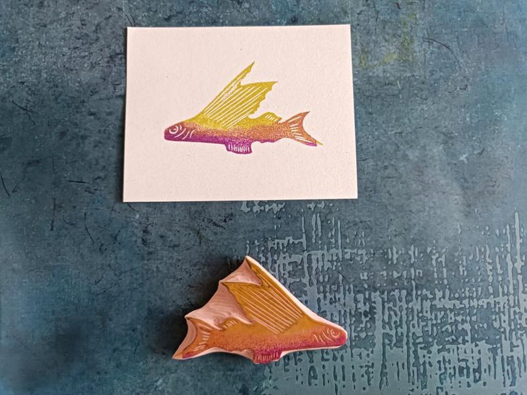 Flying Fish Rubber Stamp for Cardmaking, Ocean Animal Stamp for ...