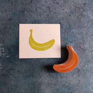 Sello de goma de plátano, sello de fruta, decoración de diario de balas, inserto de correo de caracol, efímera de planificador feliz, selva tropical, herramientas montessori