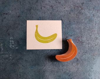 Tampon en caoutchouc banane, tampon fruit, décor de bullet journal, encart courrier escargot, éphémères heureux pour planificateur, jungle tropicale, outils montessori