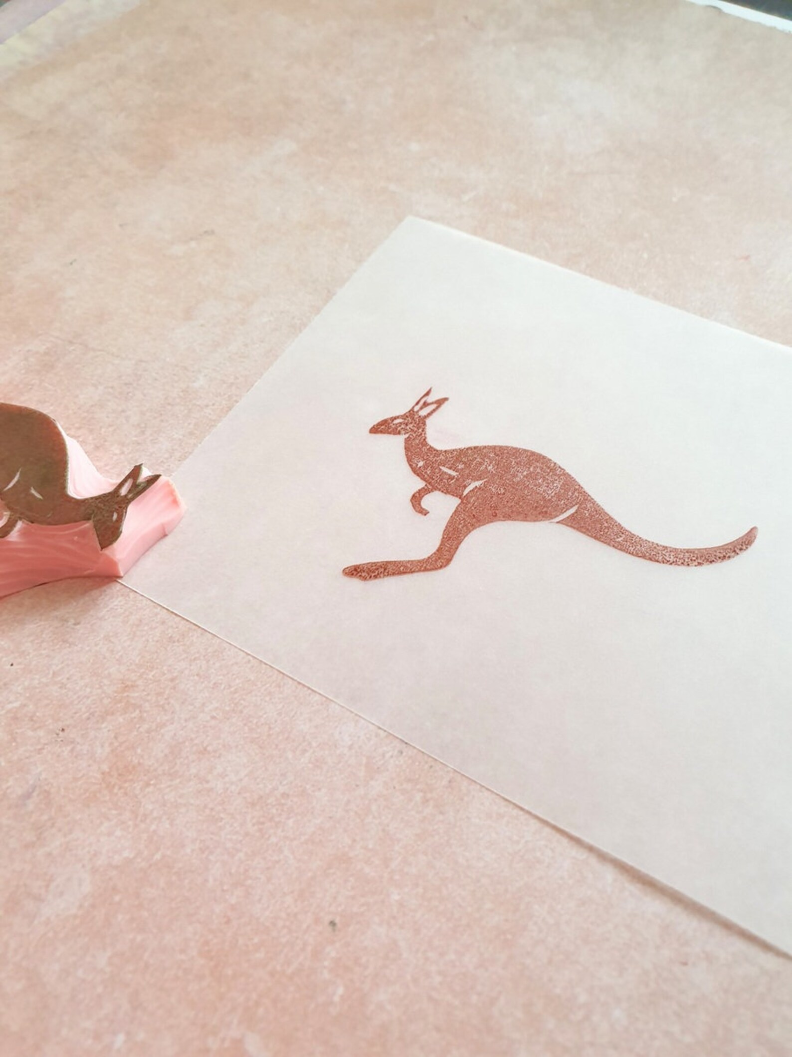 Kangaroo Rubber Stamp for Snail Mail Lovers Jumping Kangaroo Etsy