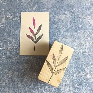 Bladrubberstempel voor handgemaakte kaarten, scrapbooking bladstempel, botanisch drukblok, natuurdagboek, reizigersnotitieboek