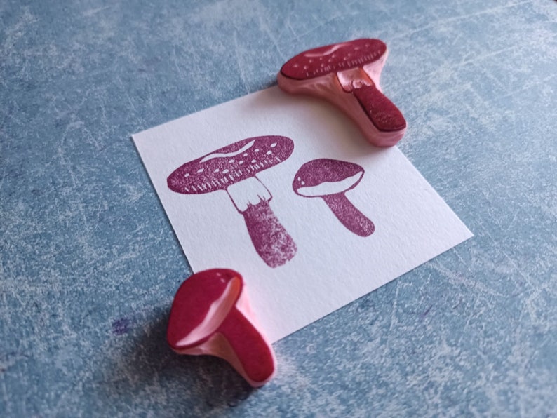 Wild Mushroom Rubber Stamp Set for Scrapbooking, Woodland Stamps for ...