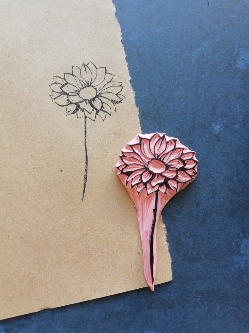 SUNFLOWER STAMP 8cm x 5cm BRAND NEW