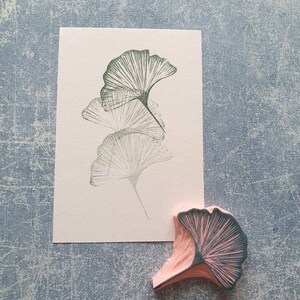 Ginkgo rubber stamp for daily journal, botanical stamp for paper lovers, image 10