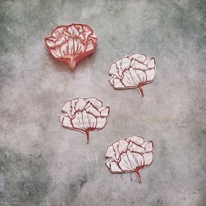 Peony Rubber Stamp for Art Journaling, Rose Petals Stamp, Botanical ...