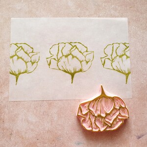 Peony Rubber Stamp for Art Journaling, Rose Petals Stamp, Botanical ...