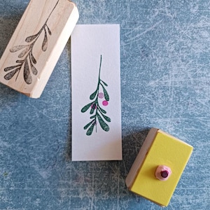 Tampon en caoutchouc de gui pour la fabrication de cartes d'hiver, tampon de branche de Noël pour le scrapbooking, ornement de vacances, cadeau pour les artisans, emballage de commande
