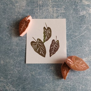 Zestaw 3 gumowych stempli z motywem liści, stempel botaniczny do tworzenia kartek, artykuły do scrapbookingu, prezent dla twórców kartek, botaniczne artykuły papiernicze na ślub, rustykalne