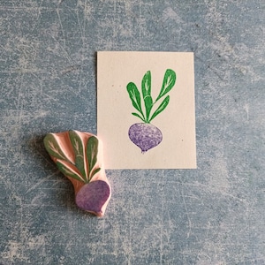 Tampon en caoutchouc de betterave pour les amateurs de légumes, tampon d'emballage écologique, sac de produits frais, emballage fait main, amoureux de la nature,