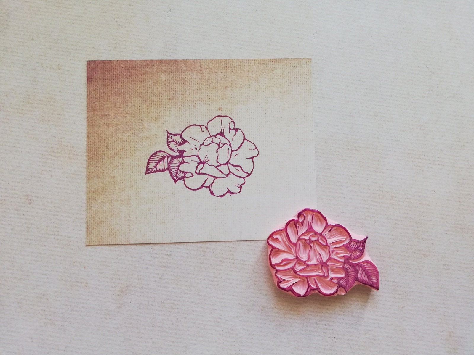 Peony Stamp for Botanical Journal, Garden Flower Stamp for Cardmaking, Rose  Lvers Gift, Boho Wedding Faavors, Invitations Image, 