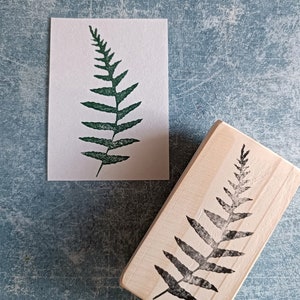 Timbro di gomma di felce, effimera di piante selvatiche, stampa di argilla, diario quotidiano, cancelleria per boschi, foglia di felce forestale, design forestale, amante della natura