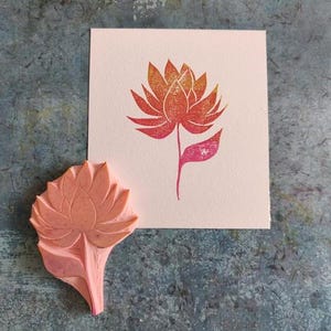 Carimbo floral feito à mão, carimbo floral exclusivo para entusiastas da arte, carimbo floral de borracha para fazer cartões