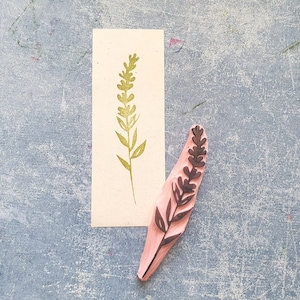 Carimbo de borracha lavanda para papelaria rústica, impressão de padrão de tecido, enfeite decorativo de fazenda rural, prado selvagem, diário de aphotecário