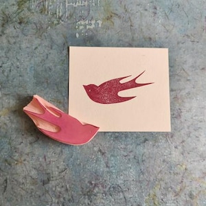 Jaskóka-stempel, gumowy, stempel, getekende, artistieke stempel