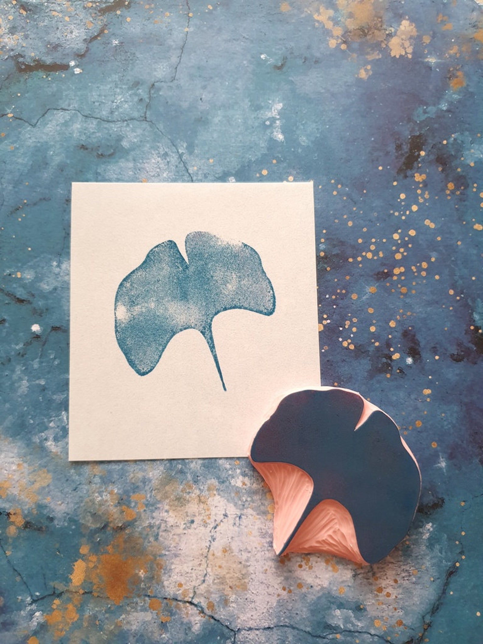 Ginkgo Biloba Rubber Stamp for Scrapbooking Ginkgo Leaf Stamp Etsy