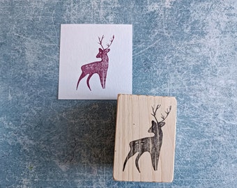 Deer rubber stamp for winter scrapbook, wild animal stamp for Christmas wishes, merry and bright, bright graphic, woodland wonder,