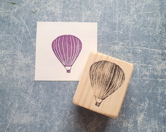 Hot air balloon stamp for cardmaking, vintage design stationery, birthday gift for daughter, traveler notebook decor