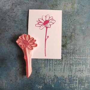 Daisy rubber stamp for junk journal, vintage flower stamp, botanical ephemera, cardmaking embellishment