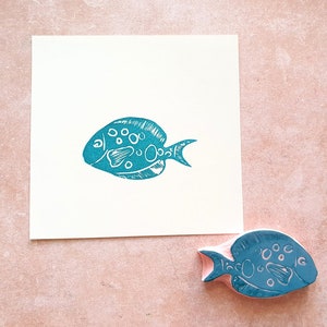 Carimbo de borracha de peixe para planejador diário, carimbo de animal para atividades infantis, impressão de praia de verão, animal oceânico, presente de aniversário para filho, vida aquática