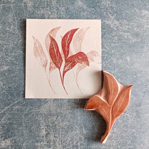 Leaves rubber stamp for cardmaking, floral stamp for svrapbooking, perfect gift for artist, naqture journal supplies image 3