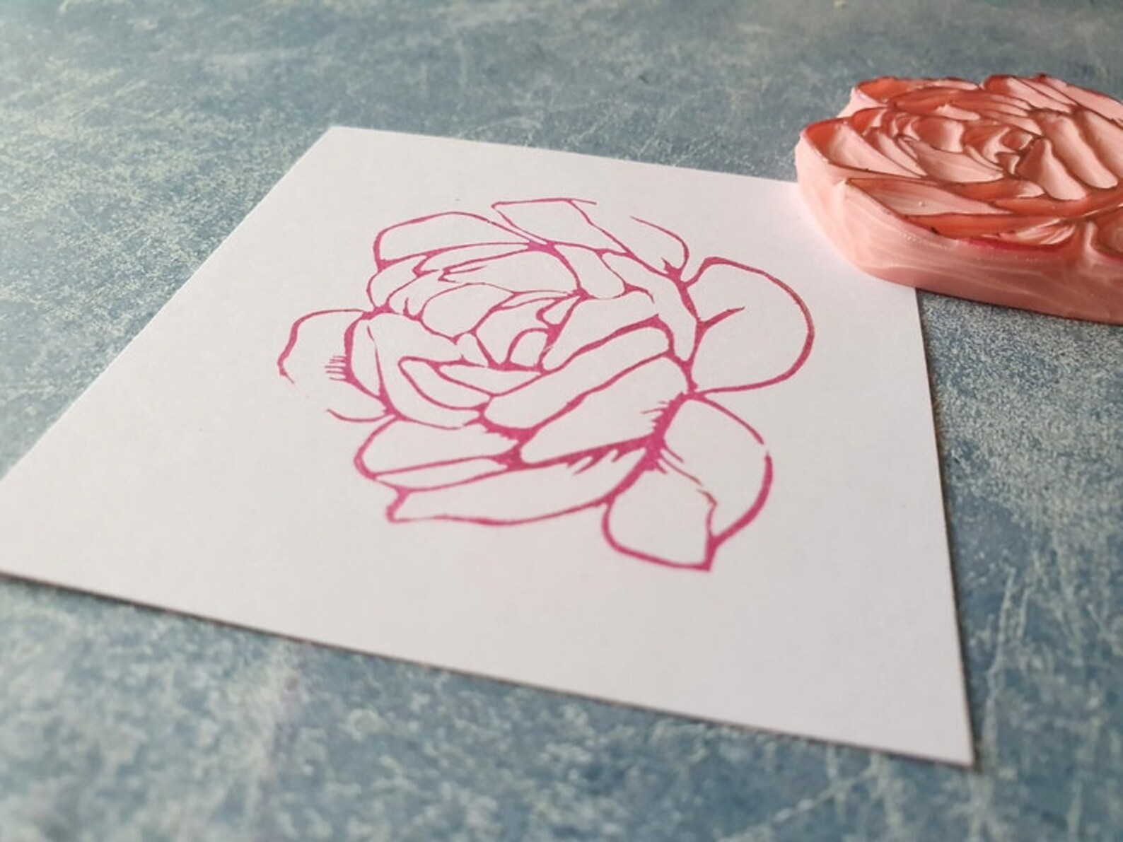 Peony Rubber Stamp for Cardmaking, Blossom Flower Stamp for Copic ...