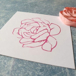 Peony Rubber Stamp for Cardmaking, Blossom Flower Stamp for Copic ...