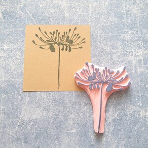 japanese lily rubber stamp for handmade cards, asian flower stamp, wild stamp decor, vintage postage, wedding diary, lotus dandelion pattern unmounted