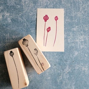 Ensemble de tampons en caoutchouc coquelicot od 2, tampon coquelicots pour la fabrication de cartes, imprimé floral décoratif bullet journal, papeterie botanique, design minimaliste