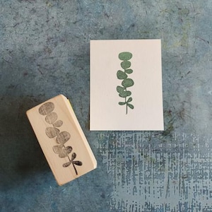 Tampon en caoutchouc de brindille d'eucalyptus pour la journalisation d'art, tampon de feuille de fabrication de cartes, bordure de branche botanique, éphémères de fleurs aquarelles, carte tropicale