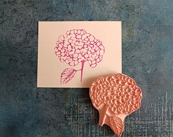 Hydrangea rubber stamp for cardmaking, hortensia stamp for scrapbooking,boho wedding stationery, vintage flower print, lilac plant,