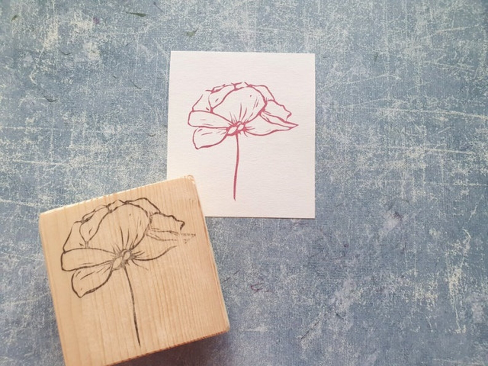 Peony Rubber Stamp for Boho Wedding Stationery, Elegant Ceremony Stamp ...