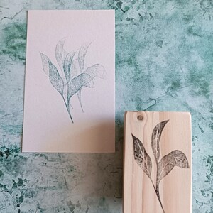 Leaves rubber stamp for cardmaking, floral stamp for svrapbooking, perfect gift for artist, naqture journal supplies image 10