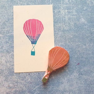 Rubberstempel heteluchtballon voor scrapbooking, gelukkige verjaardagsstempel, feestbriefpapier, feestgunst, art journaling,
