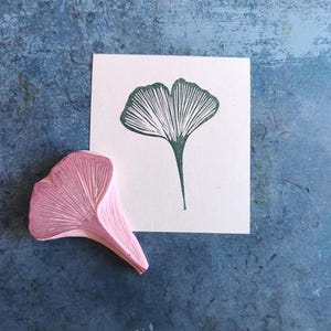 Unieke ginkgo biloba-rubberstempel, ambachtelijke ginkgo-bladrubberstempel, ginkgo-rubberstempel voor dagboek