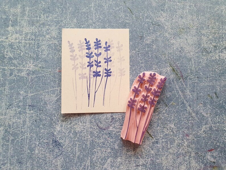 Lavender Rubber Stamp for Shabby Style Journal Lavender Plant Etsy