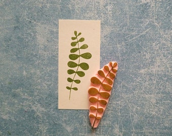 Eucalyptus rubber stamp for traveler notebook, leaf stamp for scrapbooking, craft stamping supply, botanical print, wedding stationery,